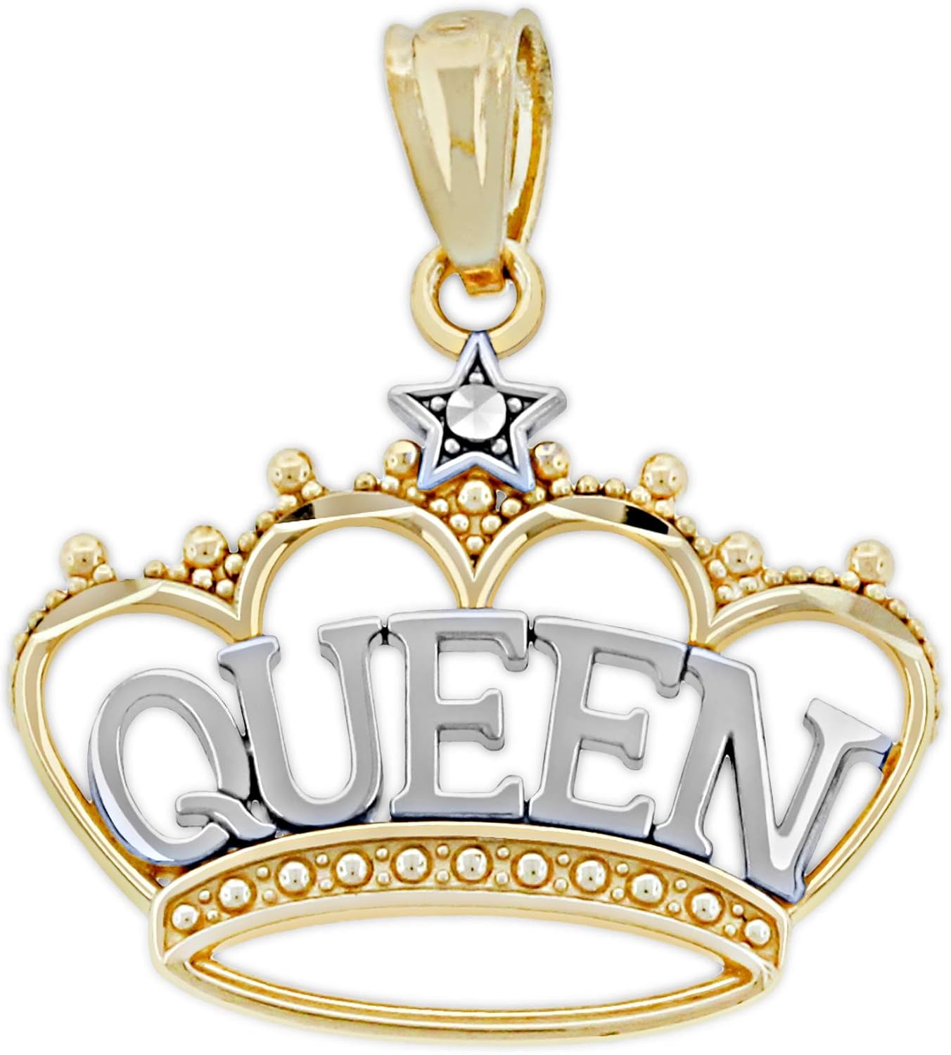 Charm America - Gold Queen Charm - 10 Karat Solid Gold
