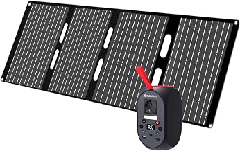 ELECAENTA Tragbare Powerstation 99Wh LiFePO4-Akku mit 60W Solar Ladegerät, 120W Solar Generatoren mit PD 30W/AC/DC Ausgabe Back-up-Akku für Outdoor Camping und Notfälle