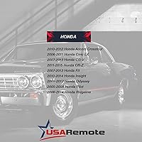 Vista 4 de No se requiere corte - Carcasa y almohadilla para control remoto de entrada sin llave de 2 llaveros compatible con Honda Accord / Civic / CR-V/ Fit