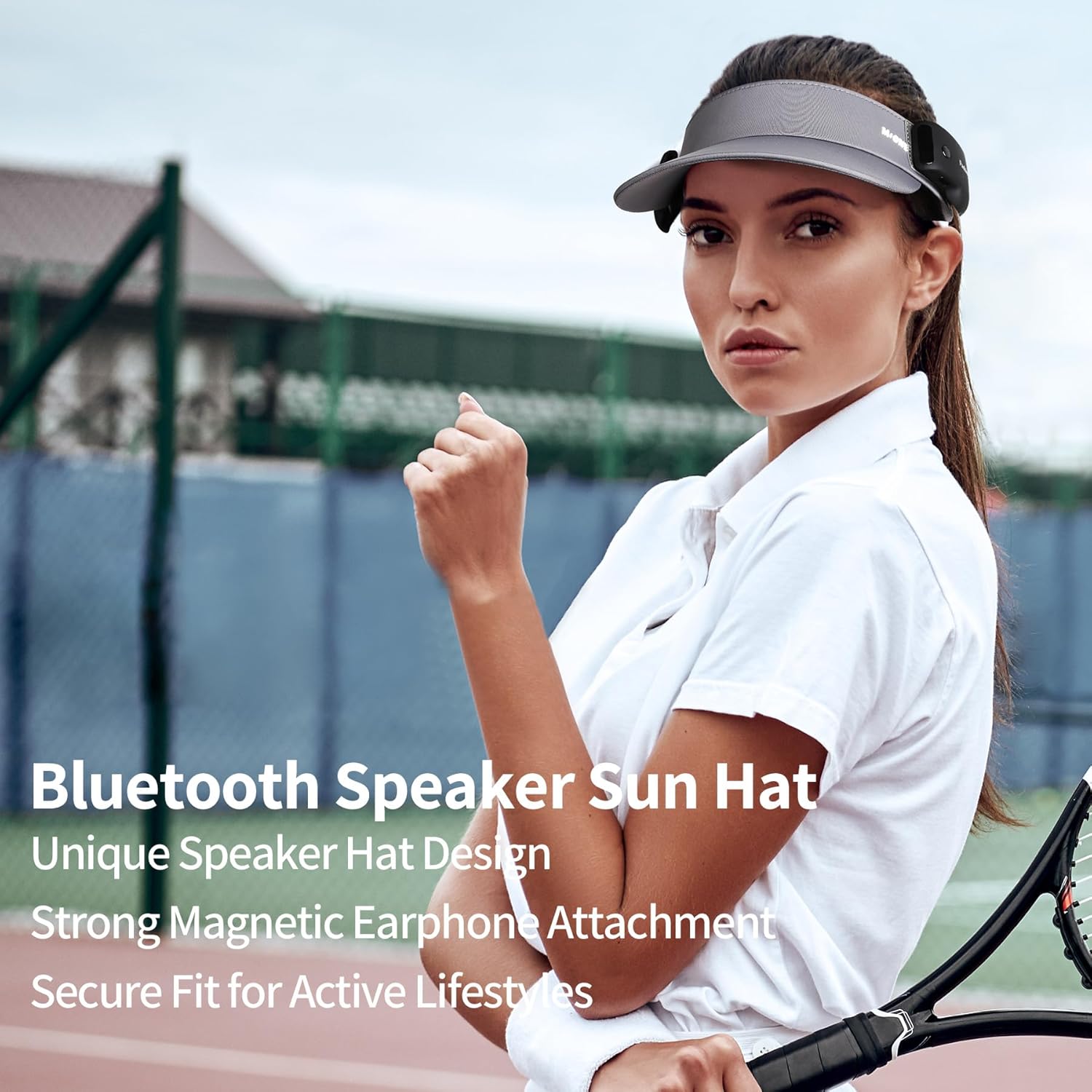 Smart Sun Hat with Magnetic Bluetooth, Hands Free Music & Calls for Running Hiking Outdoor Activities - Image 2