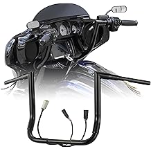 Pre-wired 1 1/2" Fat Ape Hanger 14" Rise Bagger Handlebar for Harley 2008-2013 Street Glide/Electra Glide/Ultra Limited Prewired CAN-Bus Wire and TBW (Throttle by Wire) Right-angle Bar, Black