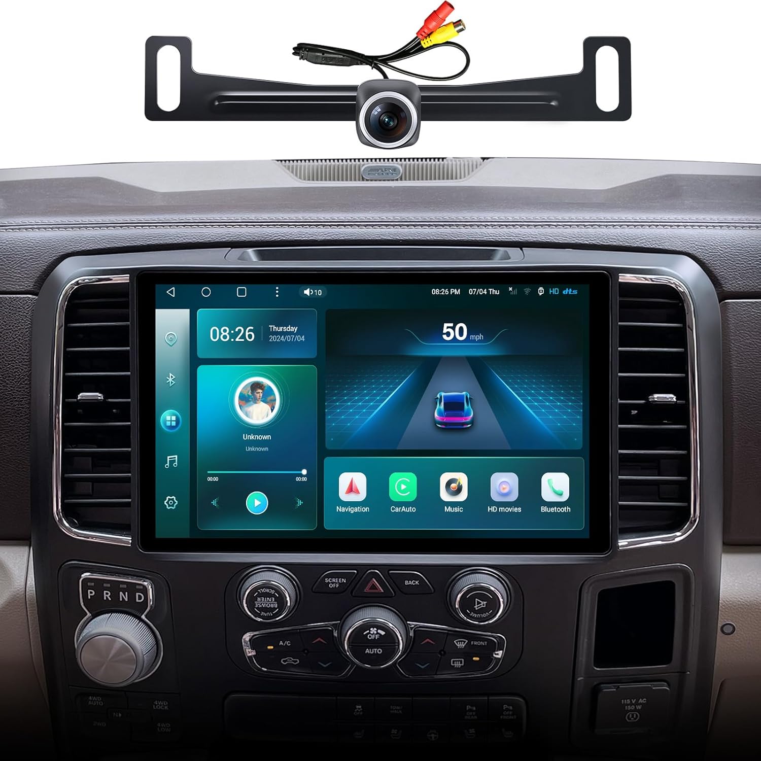 13.1 inch Car Radio Stereo for Dodge Ram 1500/2500/3500 2013-2018,Android 13 Touch Screen with 1080P Backup Camera,Wireless CarPlay,Android Auto,WiFi/GPS Navigation/BT/FM/SWC (Fit for 2013-2018)