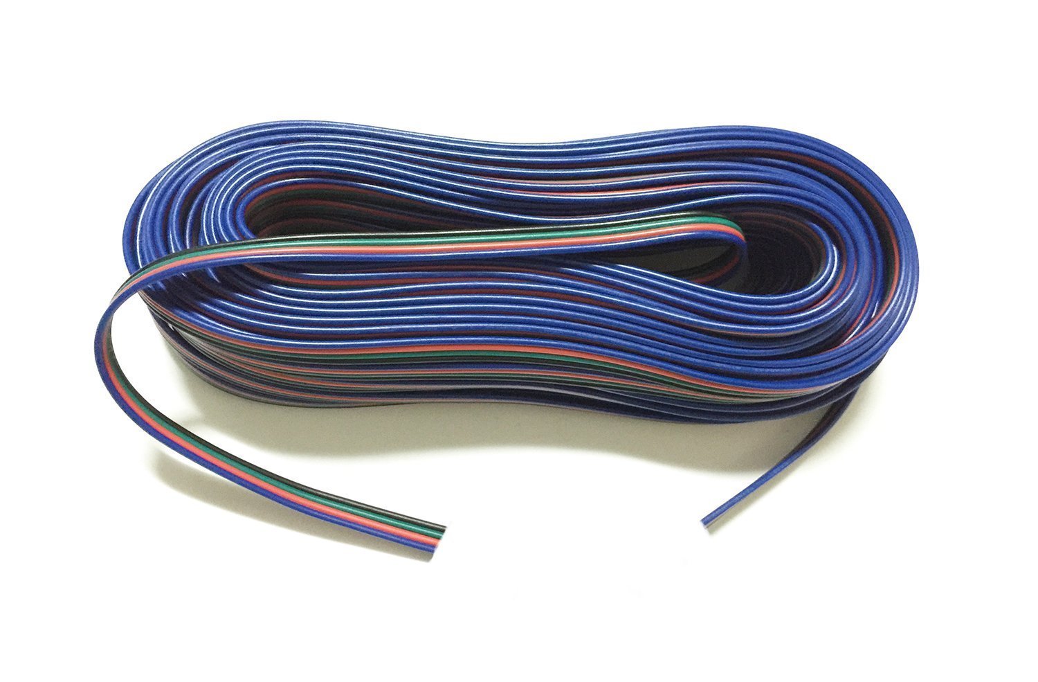 22AWG 4 Pin 20m 66ft Extension Cable RGB LED Strip Extension Wire 22 Gauge Extension Cord Electric Wire for SMD 5050/ 3528/ 2835 RGB LED Tape Light and Other DC 5V-24V Devices