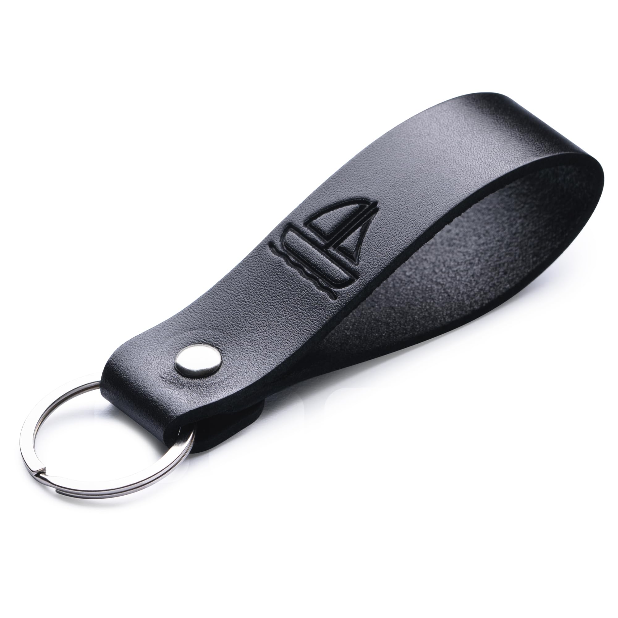MAGOR Leather Keyring – Sustainable Gift with Hot Embossed Message for Your Loved One, Perfect for Men & Women, Handmade Full-Grain Leather (Boat)