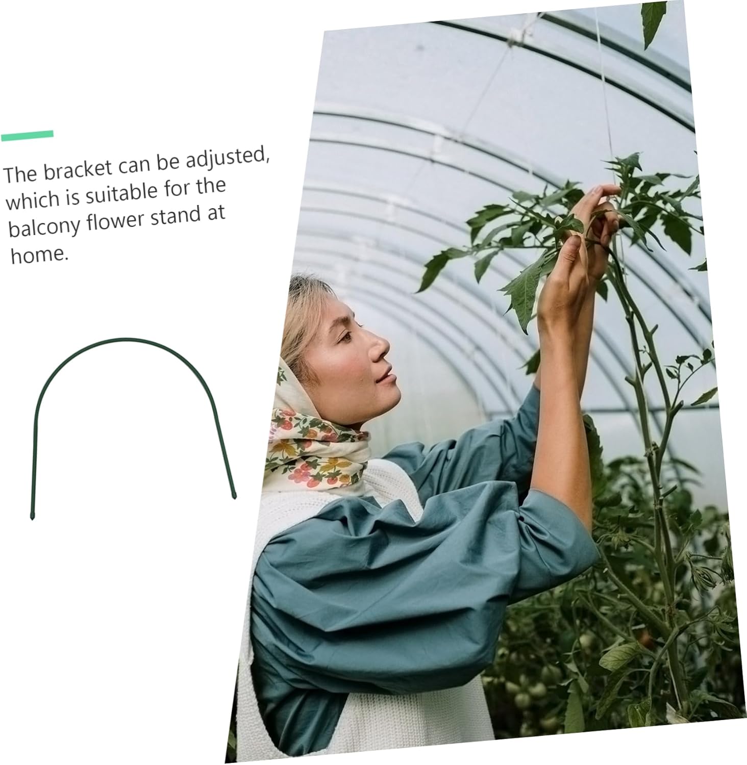 10pcs Coated Curved Plant Shed Support Frame Garden Support Stakes for Outdoor Plant Cover Greenhouse Hoops Arch-Shape Flower Frame