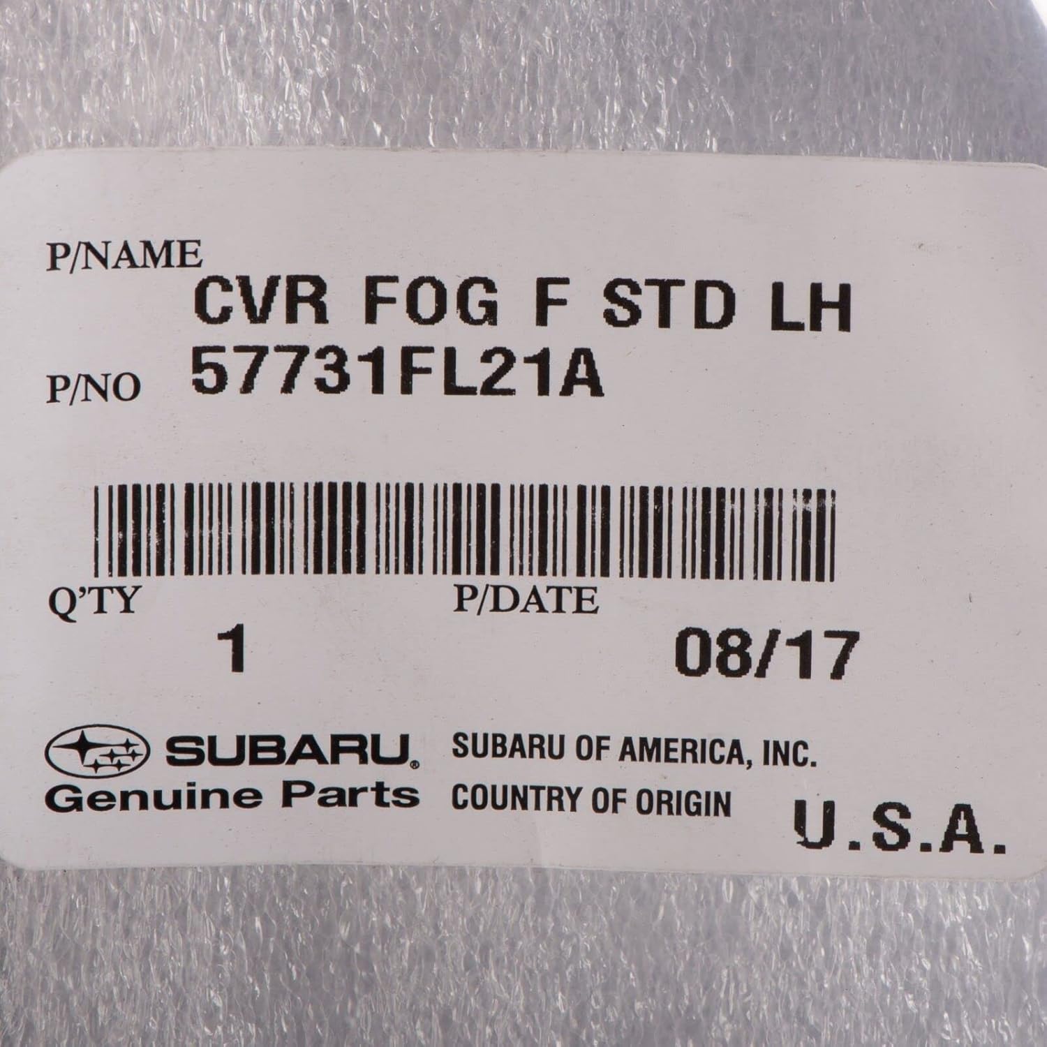 Subaru 2017-2019 Impreza Front Left Bumper Fog Light Cover Bezel 57731FL21A OEM Genuine