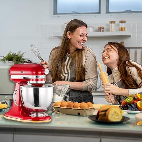 Miniatura 6 de Alfombrilla deslizante de bambú para mezclador de soporte de cocina de 4.5 a 5 cuartos de galón, accesorios y accesorios para mezcladores de