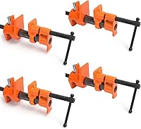 YYDecor 4-Pack 1/2" Heavy Duty Cast Iron Pipe Clamps for Wood Gluing - Stable, Quick-Release Woodworking Tools
