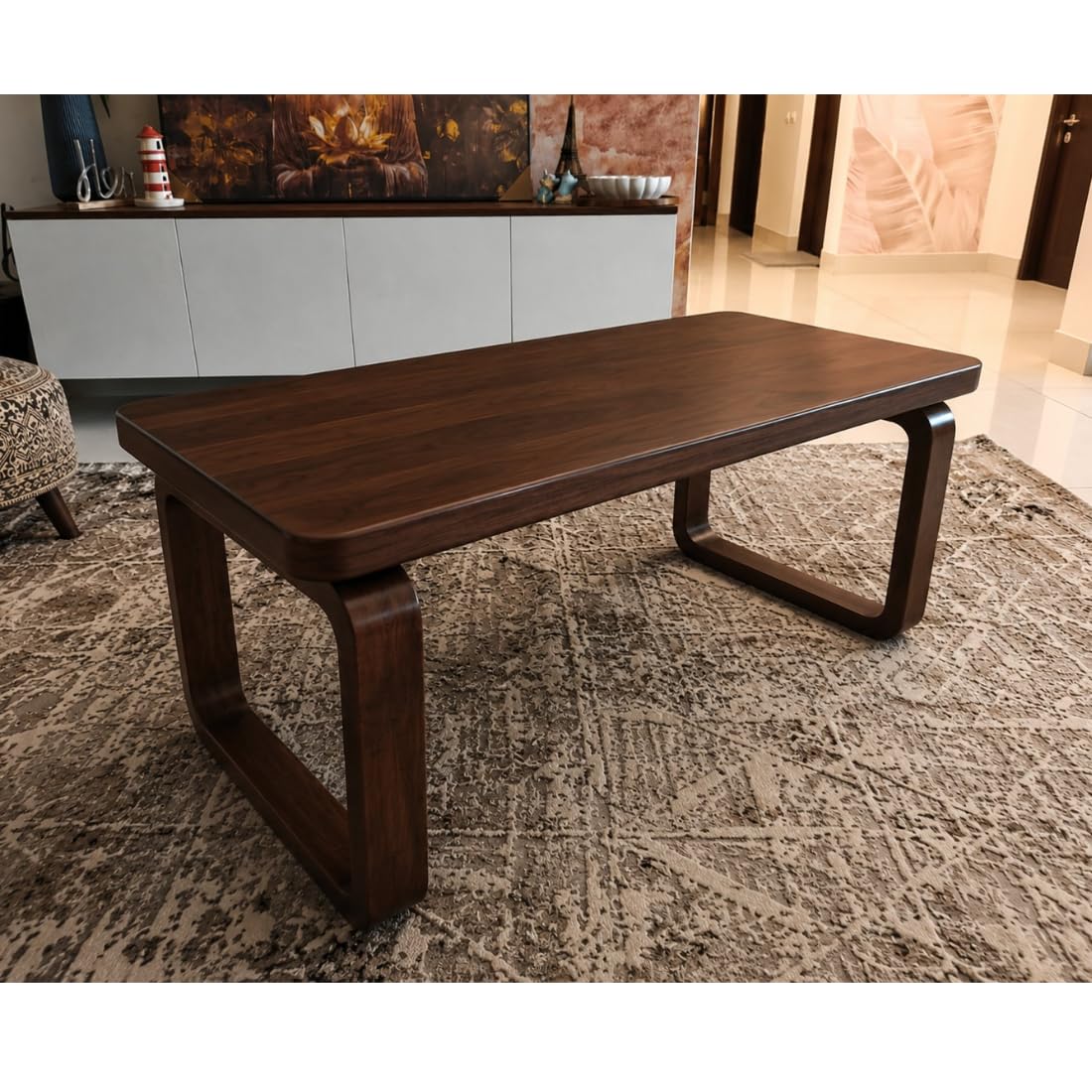 Wooden Expert Handmade Big Size 36x16x17inch Solid Wood Coffee Table for Living Room Wooden – Modern Walnut Minimalist Mid-Century Design Coffee Table for Living Room Wooden (Walnut) 2