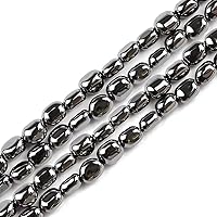 Vista 40 de HAAMIIQII 65 cuentas sueltas de hematita negra natural de 0.157 x 0.236 pulgadas, cuentas de piedra espaciadora cilíndrica para hacer joyas