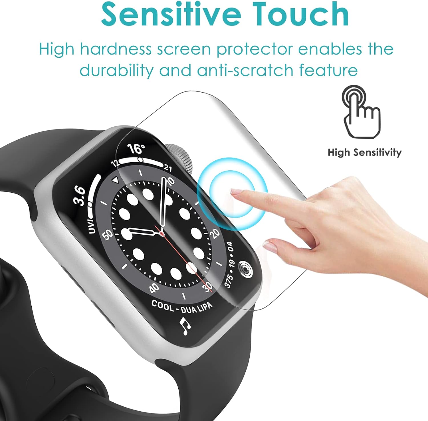 VASG [8-Pack Screen Protector compatible with Apple Watch Series 6 / SE/Series 5 / Series 4 44mm, Full Cover Flexible Clear Film Compatible with iWatch 44mm [Scratch Resist] [Ultra-Thin]