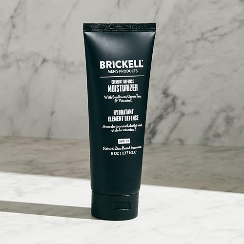 Miniatura 5 de Brickell Element Defense SPF45 - Hidratante para hombre, natural y orgánico, protector solar mineral de óxido de zinc, hidrata y protege la piel