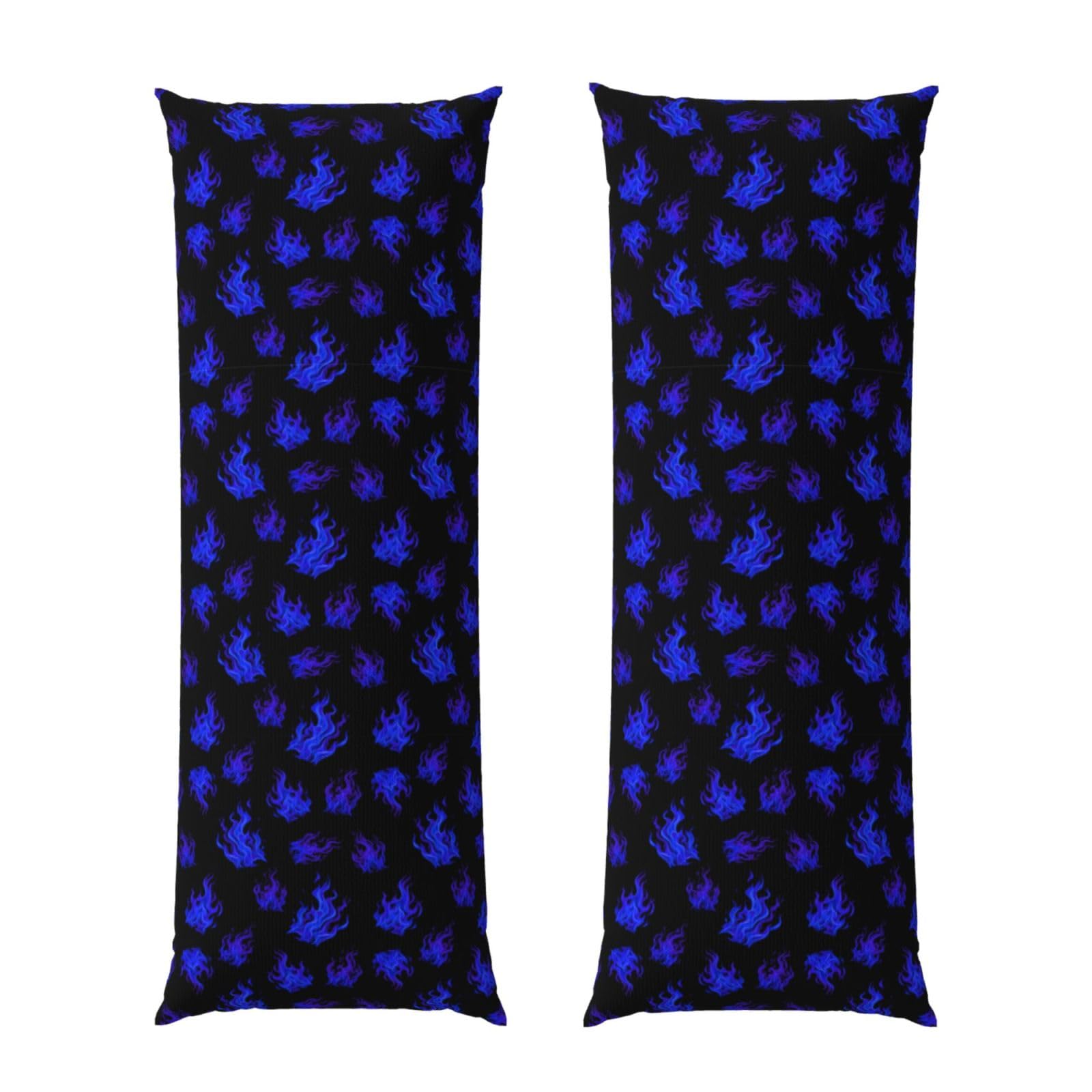 Body Pillow Protector 20x60 Purple Blue Fire Flame, Ultra Soft Zippered Pillow Cover, Breathable Cozy Fabric, Machine Washable for Bed Sofa Couch