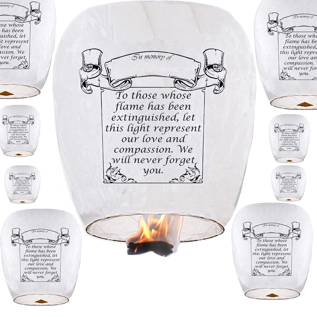 Nuluphu Chinese Paper Lanterns Outdoor Biodegradable (9 Packs, White)