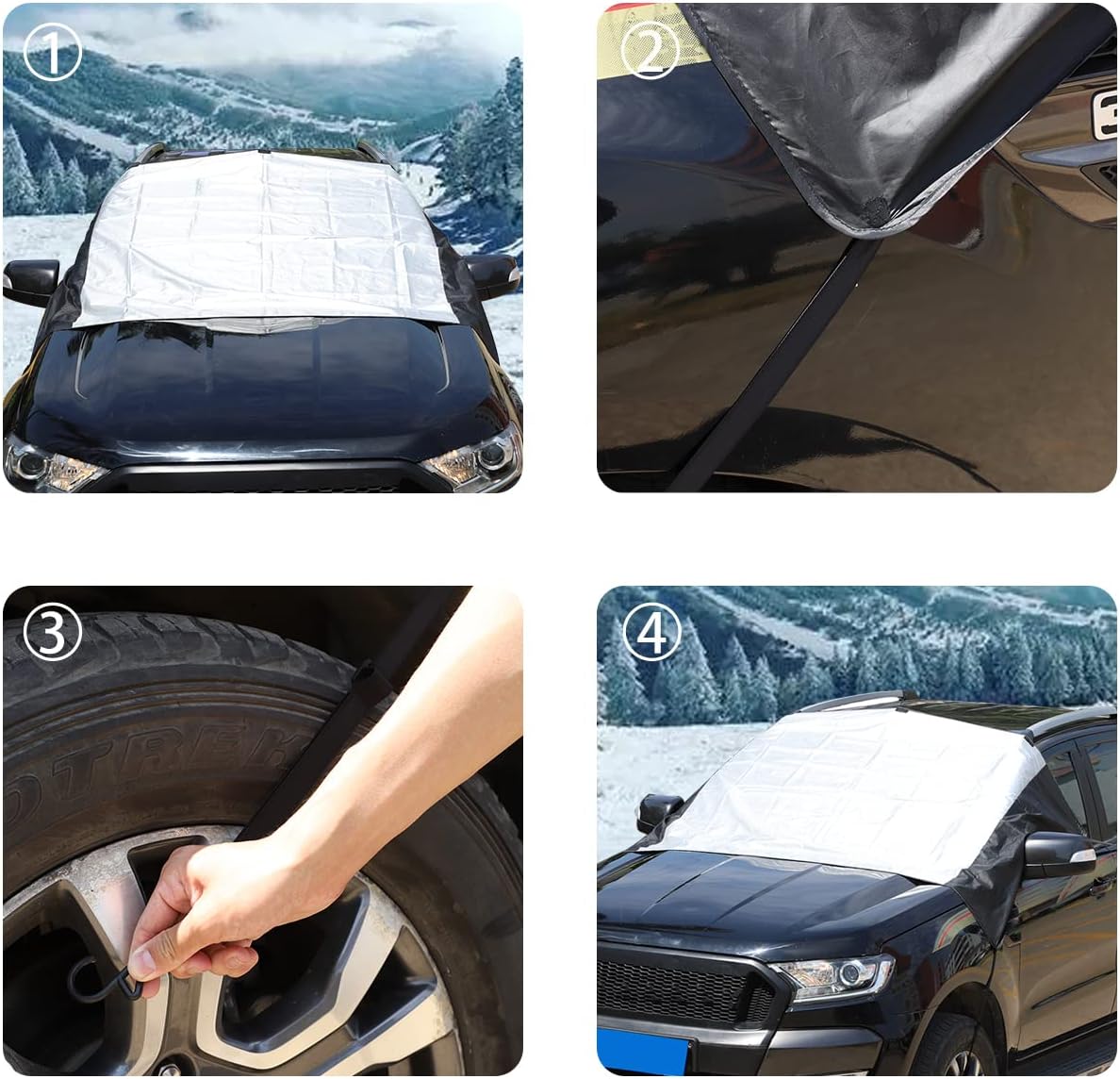 LLKUANG Car Windshield Snow Cover Fit for Ford Maverick Ranger 2015-2021,Windshield Snow Ice Cover Sun Cover,All Weather Dustproof Windshield Cover,Protects Windshield from Rain, Sun, Frost