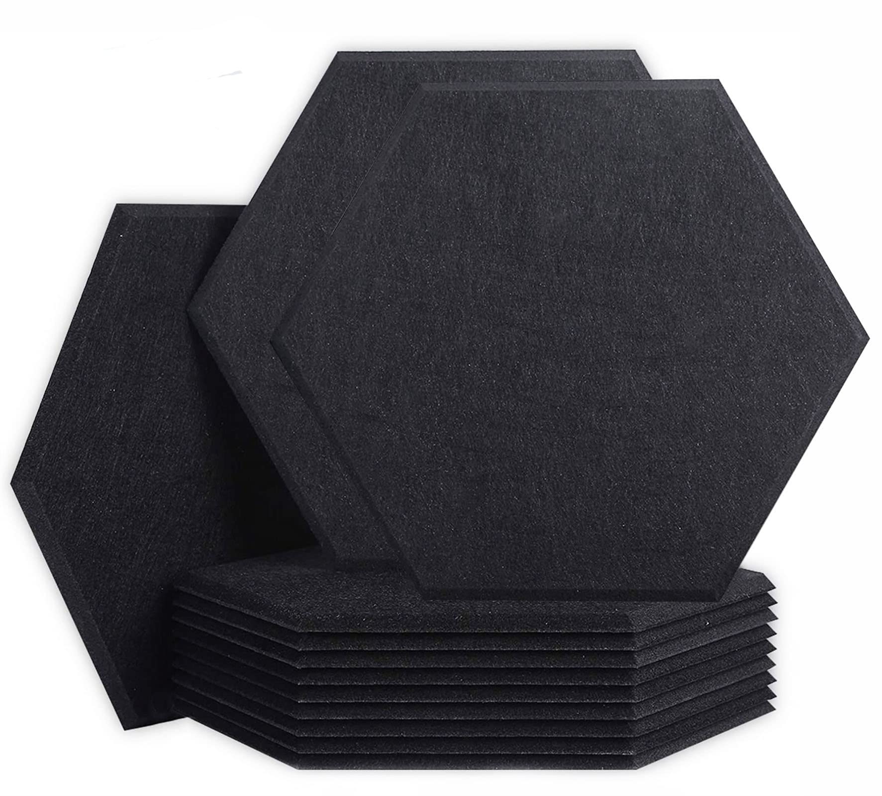 SK Studio 12 Pack Zeshoekige Akoestische Panelen - Geluidsdicht En Vlamvertragend Voor Studio En Kantoor