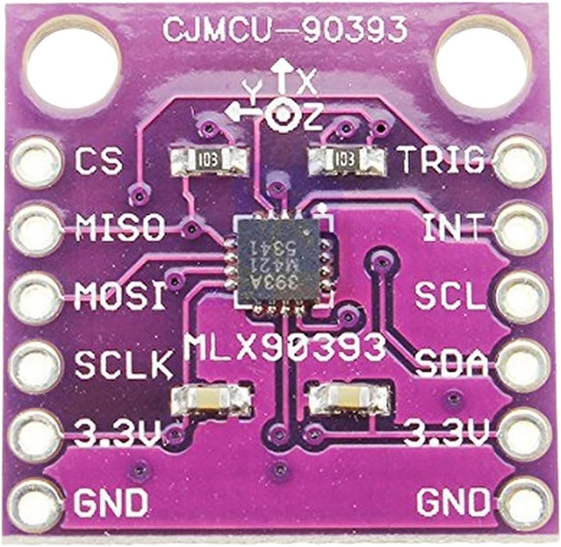 1pcs CJMCU-90393 MLX90393 Digital 3D Hall Sensor Three-Displacement Angle Rotate 3D Position Sensor Module