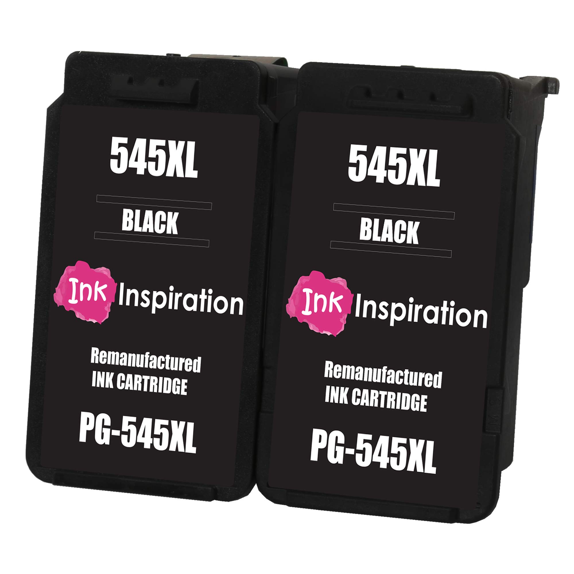 Ink Inspiration Noir 2 Cartouches d'encre Remanufacturées pour Canon PG-545XL MG2450 MG2550 MG2550S MG2555S MG2950 MG3050 MG3051 MG3052 MX495 iP2850 TR4550 TR4551 TS205 TS305 TS3150 TS3151