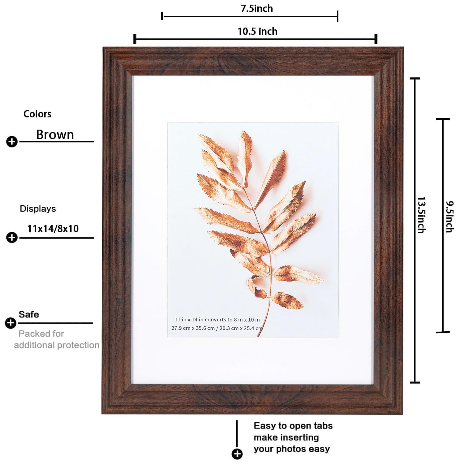 Amazon.com - Hogaryo 11x14 Picture Frames Rustic Brown Wood