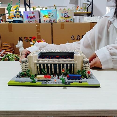 Miniatura 8 de alltogetho Juego de bloques de micro diamantes estilo Madrid estilo estadio de fútbol para adultos, juego de ladrillos para montar campo de fútbol