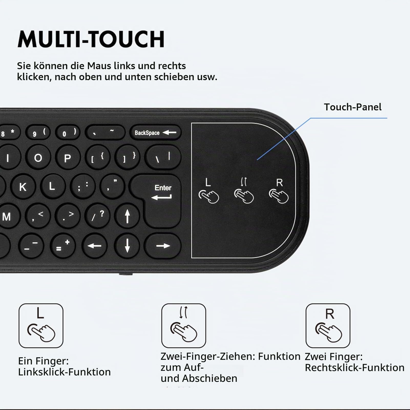 G60S PRO Air Mouse Handfernbedienung mit Tastatur, Dual-Modus 2,4 G BT Sprachsteuerung für, TV Box, All-in-One-PC, Laptop, Projektor, 6-Achsen-Gyroskop
