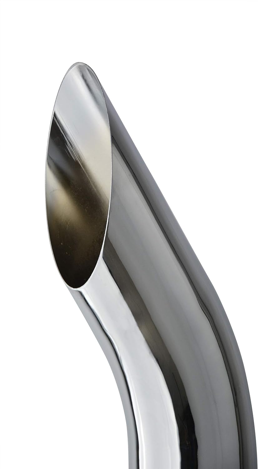 7" Bull Horn Chrome Exhaust Stack 5"OD Reduced Bottom,36" Length