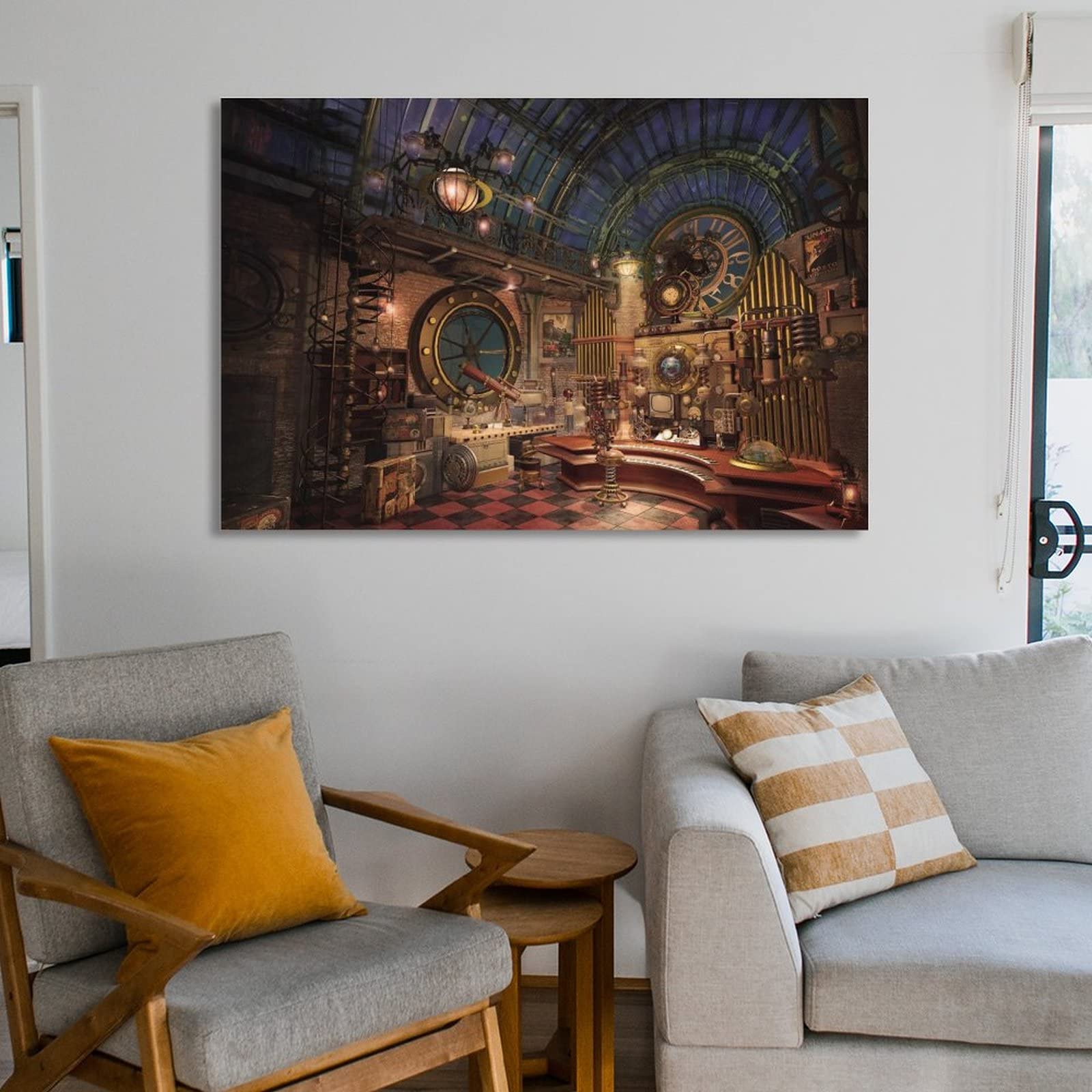 絵画 scieice room Steampunk Lab Poster Canvas Wall Art Decoration Prints for Living