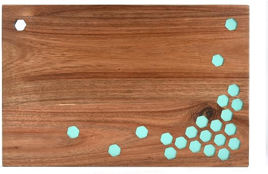 Wooden Cutting Board Epoxy Resin Design Charcuterie Platter Cheese Board Wood Tray for Kitchen, Home Decor, Food Display - 1 pc/set