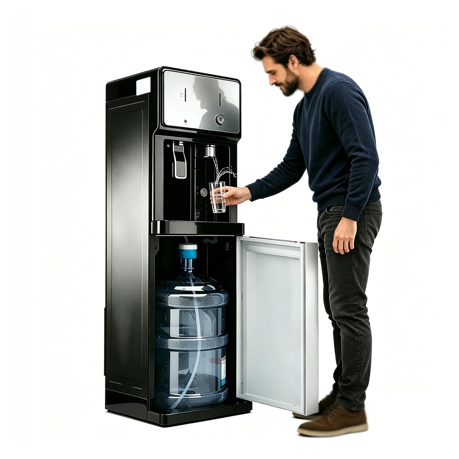 Dispensador De Agua para Garrafas,Fuente De Agua De Pie,Maquina De Agua Fria Y Caliente,Ajuste De Temperatura De 3 Niveles,Enfriador De Agua para El Hogar Café Té Bar Dormitorio