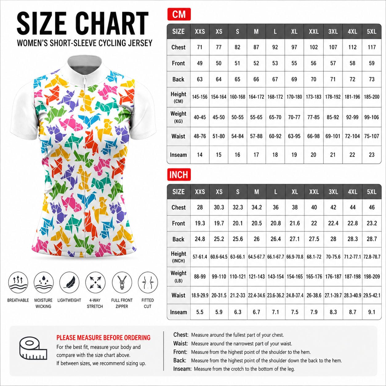Fahrradtrikot Damen Kurzarm Rennrad Mountain Bike Trikot Atmungsaktiv, 3D Druck Profi Radtrikot Slim Fit, Schnelltrocknend Radsport Bekleidung Top