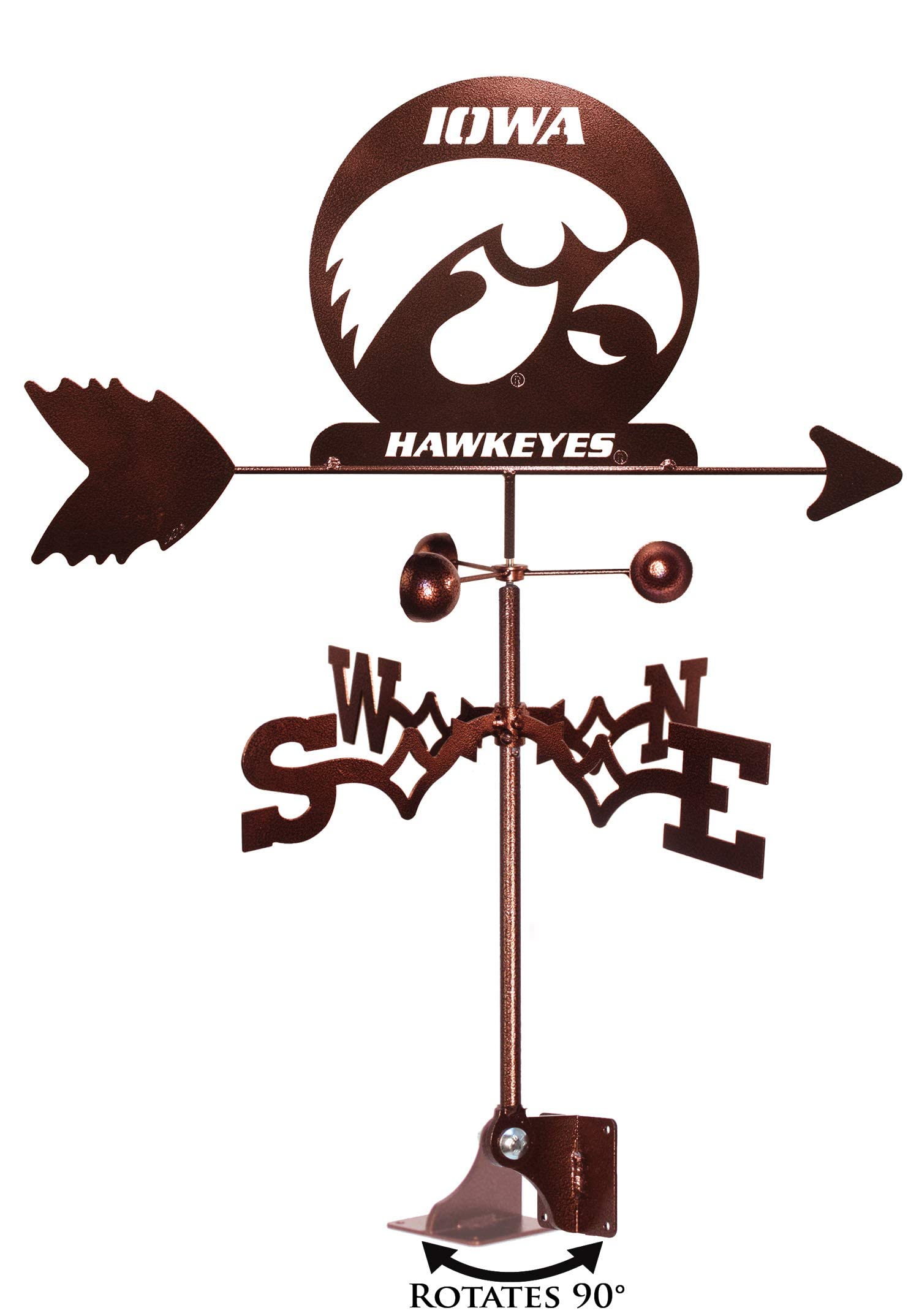 SWEN Products University of Iowa UI Hawkeyes Hawkeye Flat Post Mount Weathervane-image-25