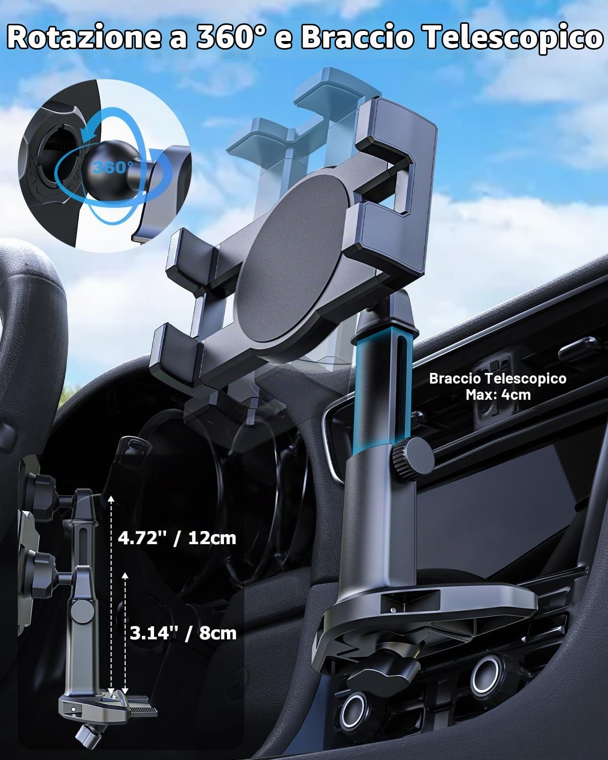 Supporto Tablet Lettore CD Auto, Porta Tablet Auto CD Slot