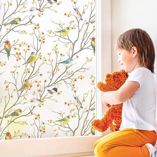 Vista 6 de DKTIE Película para ventana de vidrieras con herramientas de instalación, película de privacidad para ventana, no adhesiva, adherencia estática