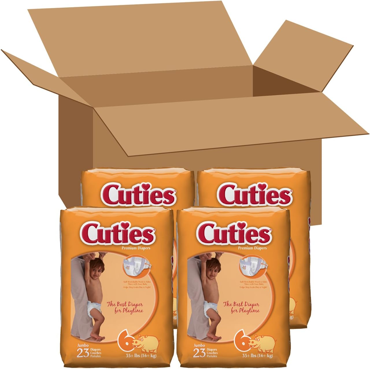 Cuties Baby Diapers, Size 6, 23 Count (Pack of 4) - Image 5