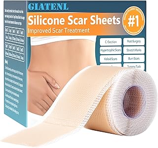 Silicone Scar Sheets, Silicone Scar Tape, Reusable Scar Silicone Strips for Scar Removal Treatment, Silicone Scar Sheets for Surgical Scars, Keloid, C-Section, Burn et(1.6” x 118” Roll-3M)