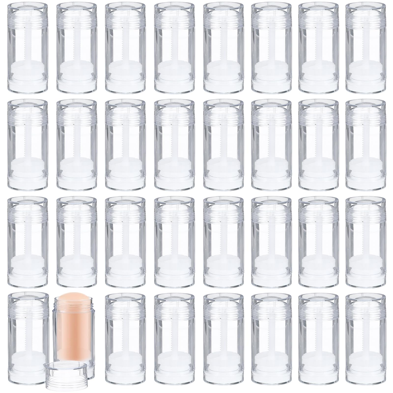 30 contenitori vuoti per deodoranti, in plastica, ricaricabili, per burrocacao fai da te, rossetto, pastelli (30 ml, trasparente)