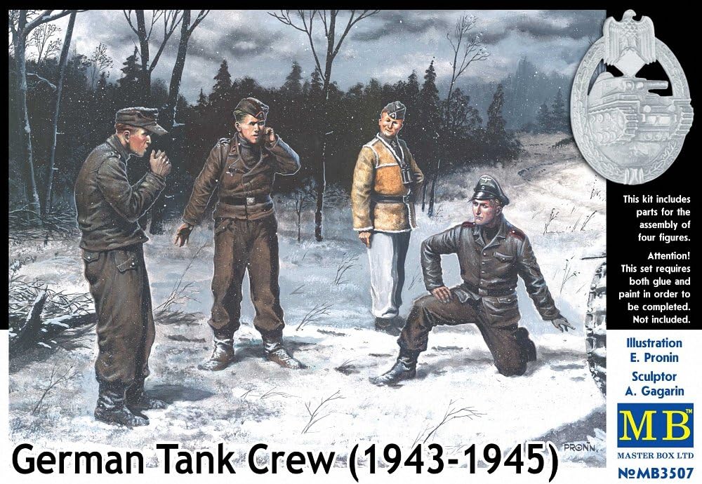 Master Box Models German Tank Crew 1943-1945 4 Figures Set Model Kit (1/35 Scale)