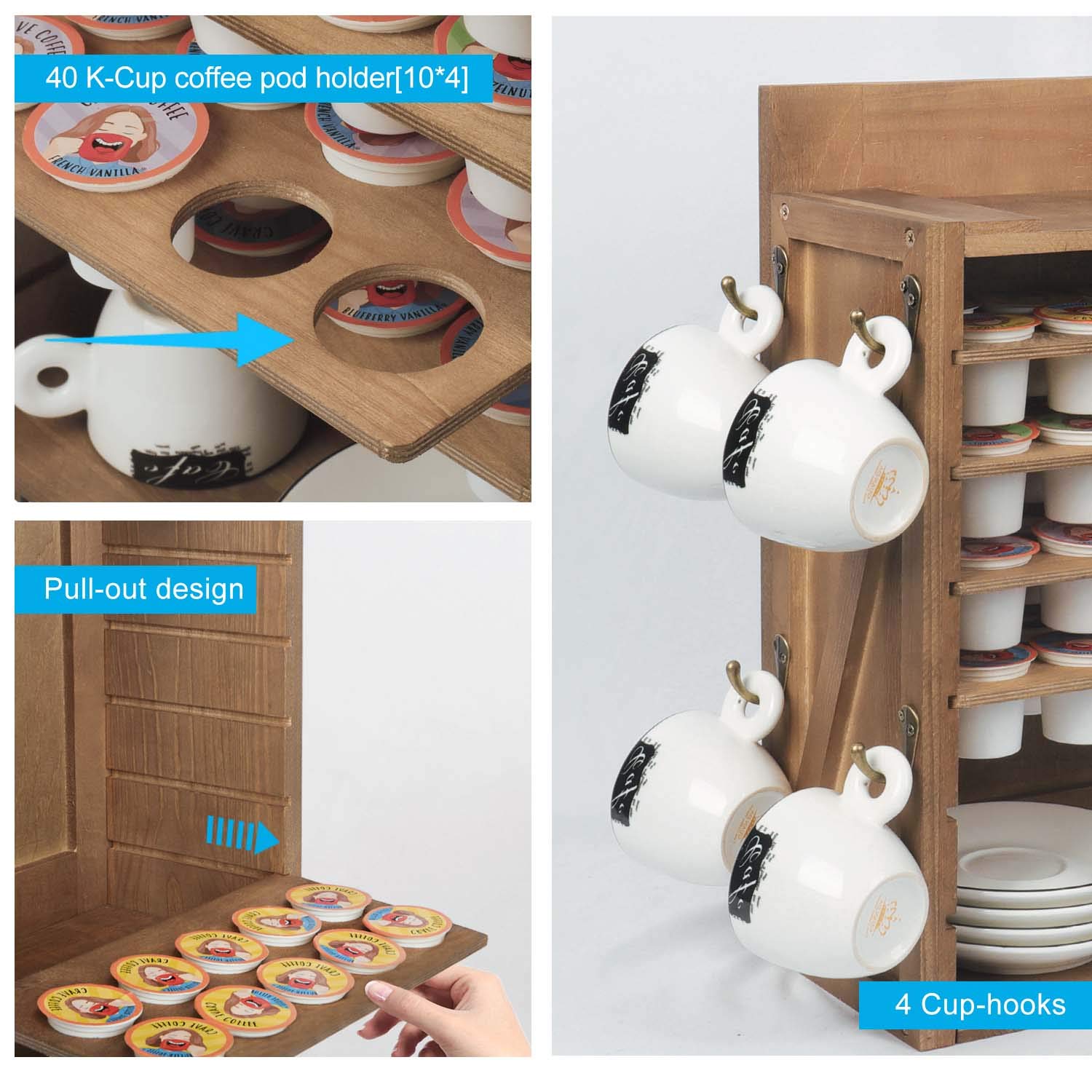 Wooden Coffee Pod Holders for K-Cup 