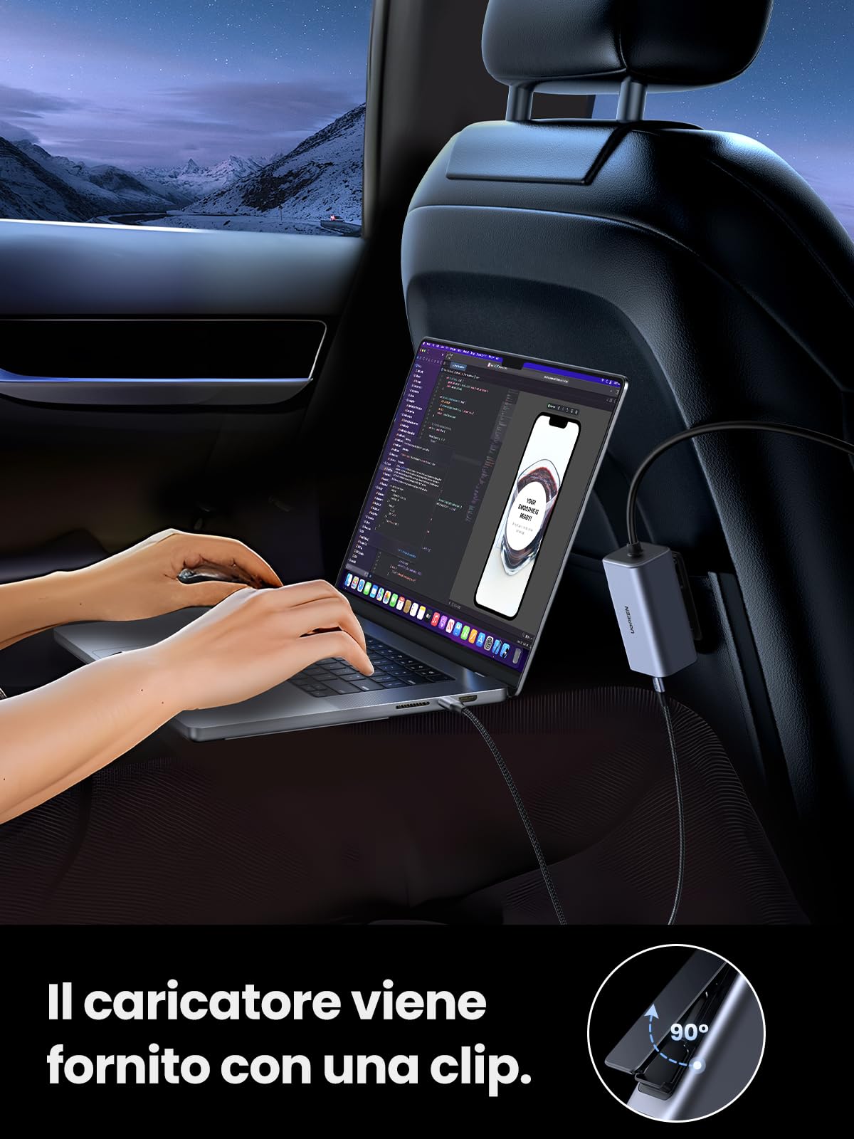 UGREEN 130W Caricatore Auto USB C GaN Presa USB C PD 3.0 QC 4.0 PPS | Caricabatterie Accendisigari 4 Porte Ricarica Rapida Compatibile con iPhone 17 16 15 MacBook M5 M4 M3 M2 M1 iPad Galaxy S26