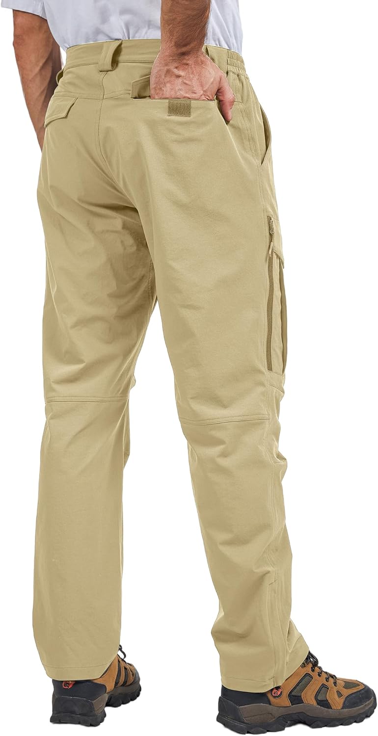 Men's Ripstop Cargo Hiking Pants, Water Resistant Outdoor Work Trousers, Multi-Pocket Pants for Camping Safari - Image 2