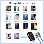 Chargeur Rapide Adaptatif et Câble USB-C 10ft(3m), Câble Type C Excgood Charge Rapide Compatible avec Galaxy A16/A15/A13/A14/A03s, S25 Ultra/S24/S23/S22/S20/S8/9+/10e, Note, Téléphone Android (2Pack Noir)