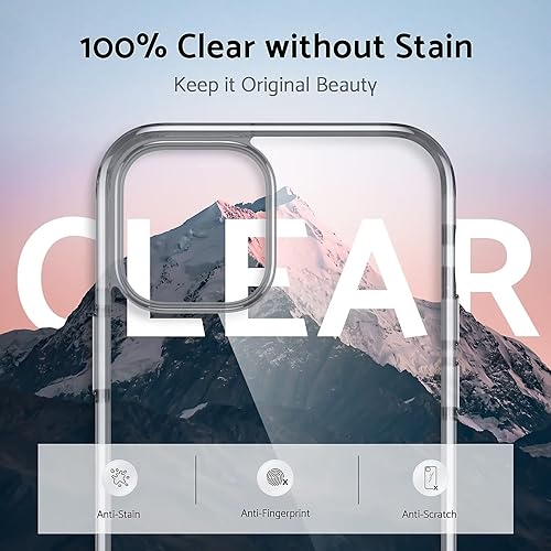 Miniatura 3 de DASFOND Funda transparente diseñada para iPhone 12 Pro Max, no amarilla 15 pies de grado militar, funda protectora de silicona suave delgada para