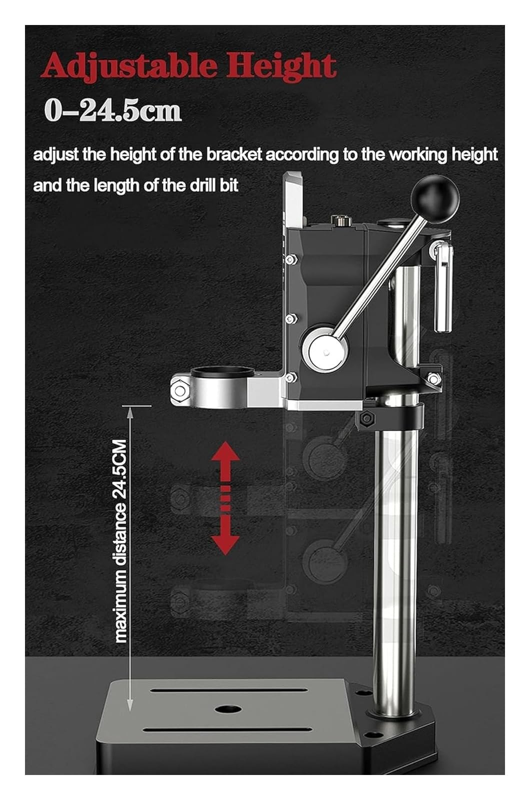 Soporte de Taladro, Soporte para Taladro, Soporte for prensa de taladro resistente for mano con tornillo de banco, for herramienta de reparación de banco de trabajo(A+VISE)