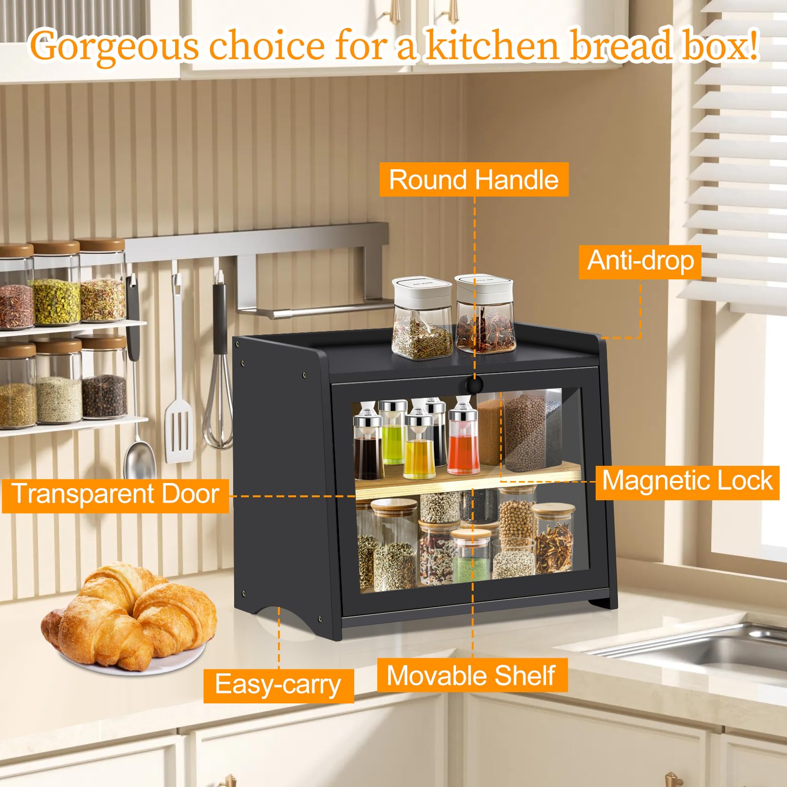 Houten Broodtrommel Met Roldeur Of Drop-down-deur, Voor Het Bewaren Van Brood 24 Types