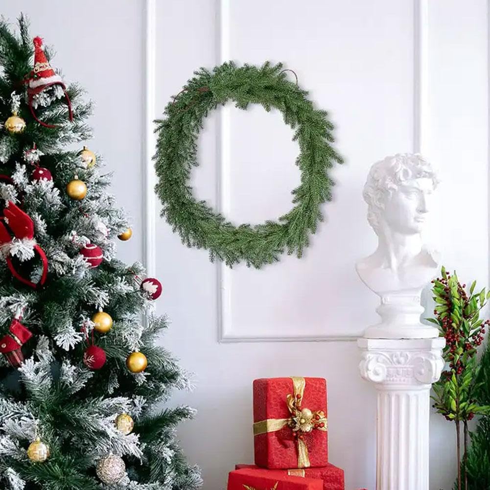 Ghirlande Natalizie Artificiali in Pino Norfolk, Decorazione Natalizia, Ghirlanda di Cedro con Tocco Realistico, per Tavolo Festivo, Camino, Finestra, Interno e Esterno (2,7m/8,86ft