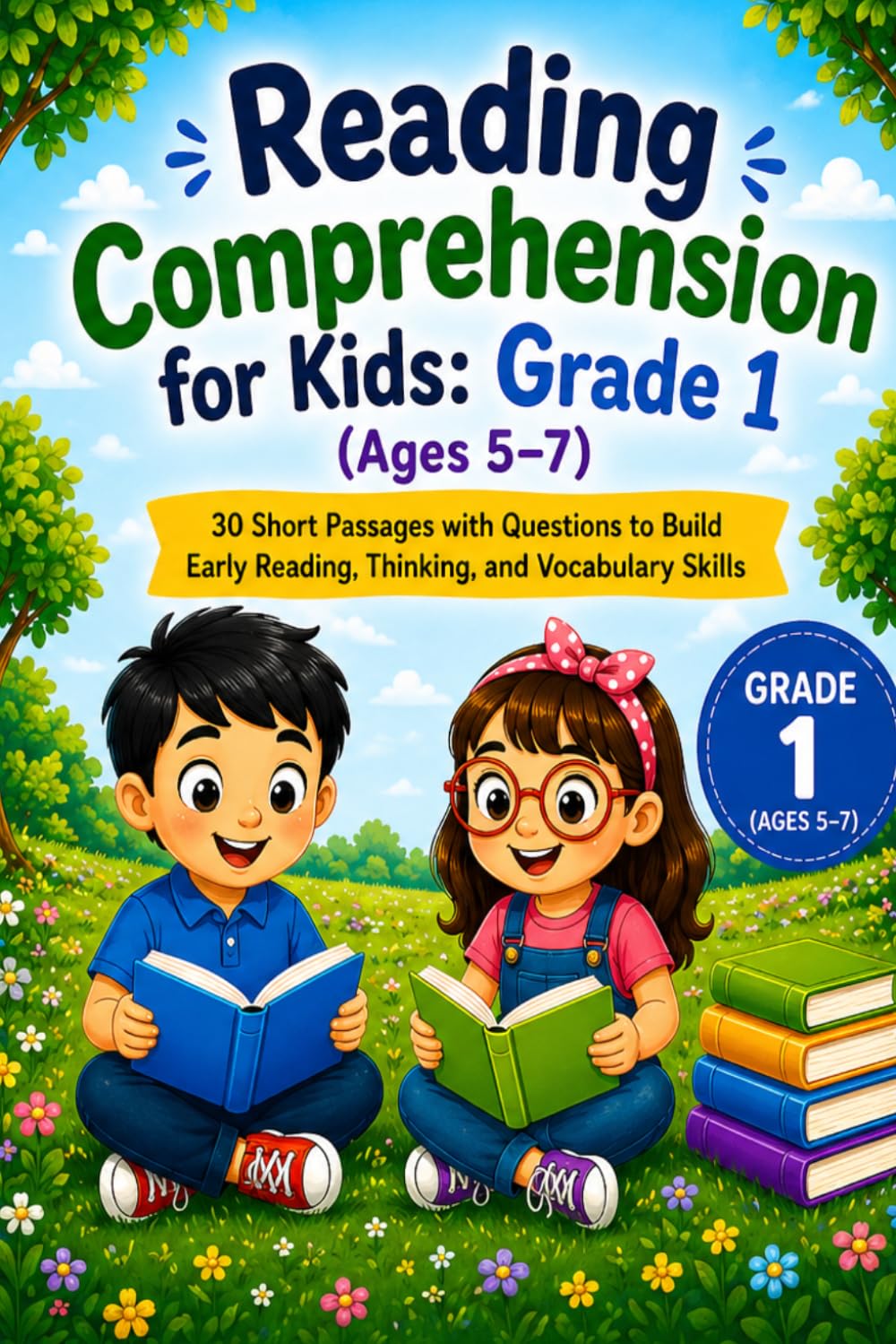 Reading Comprehension for Kids: Grade 1 (Ages 5–7): Fun and Easy Daily Reading Practice for Early Learners with Answer Key, Vocabulary Builder & 30-Day Progress Chart