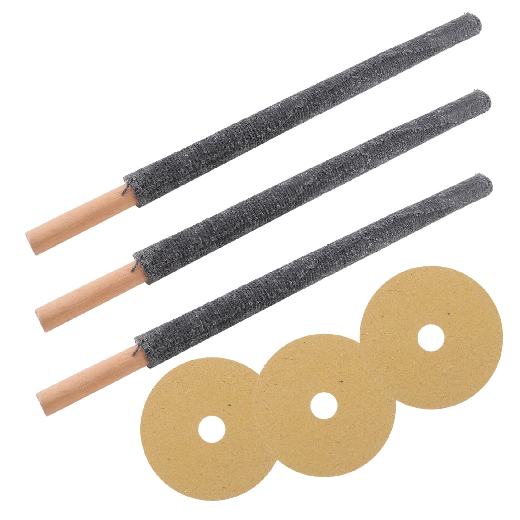 Sosoport 3pcs Outdoor Garden Fire Torch Light with Wooden Handheld Stake for Garden Décor Outside for Backyard Patio