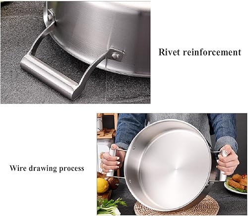 Miniatura 5 de Shabu - Olla caliente de acero inoxidable, mango resistente al calor, olla de sopa transparente, versátil para uso doméstico y restaurante, 12.6 in