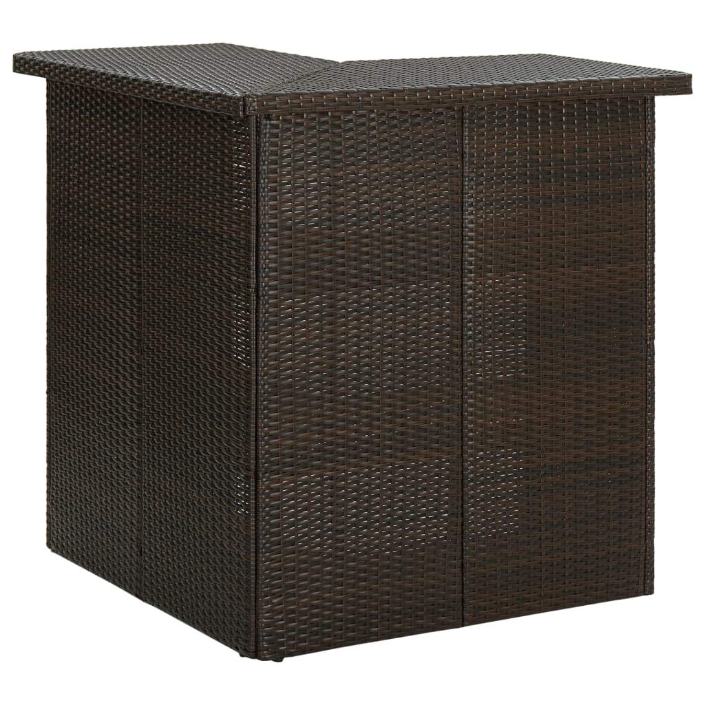 SKM Meuble de Bar de Jardin 16pcs et Coussins Résine tressée Marron-164.4KG