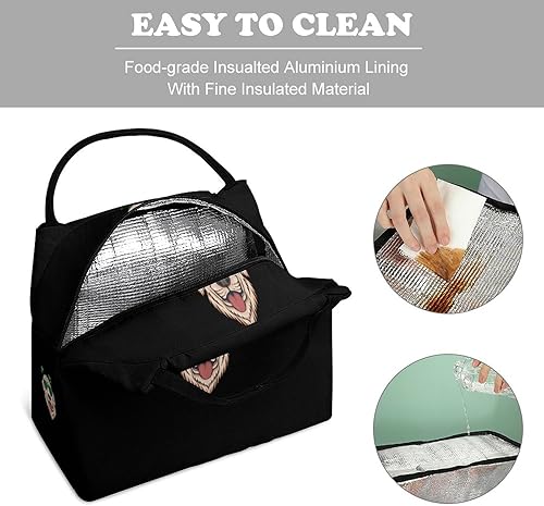 Miniatura 3 de Bolsa de almuerzo con diseño de cabeza de perro, para el día de San Patricio, con aislamiento, bolsa de mano, bolsa de comida para mujeres y hombres